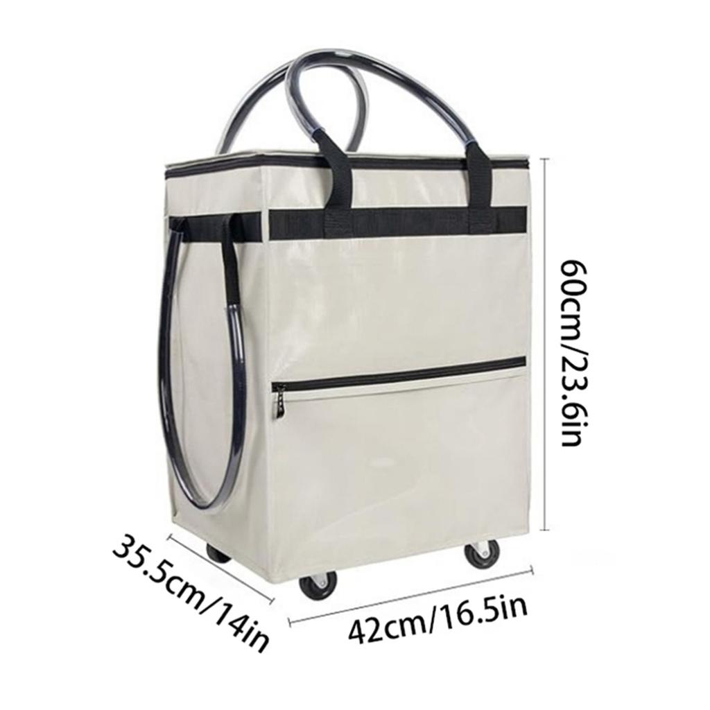 Reusable Grocery Bag On Wheels Water Proof Portable Shopping Rolling Bag Foldable Trolley Cart with Handle for Camping