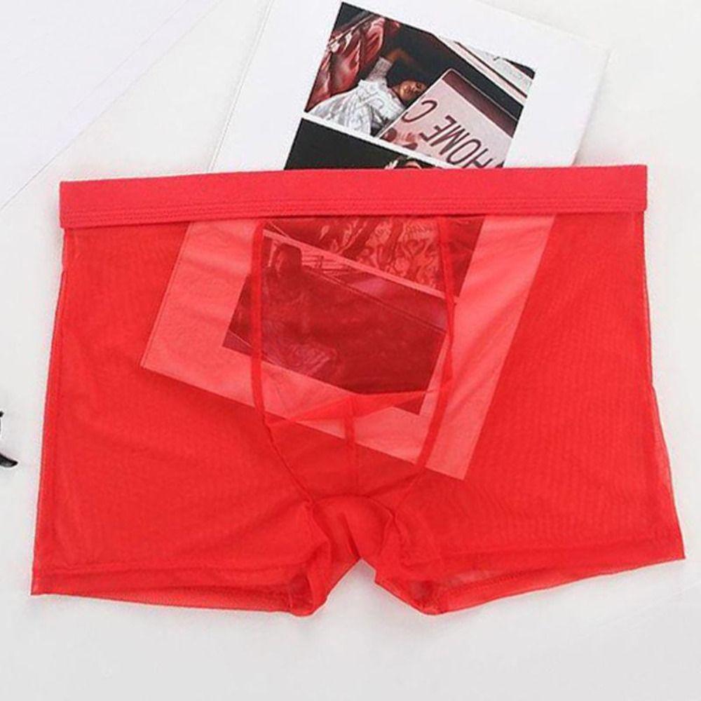 Sexy Briefs Transparent Boxers Low-waist Gauze Male Panties Fashion Men's Underwear