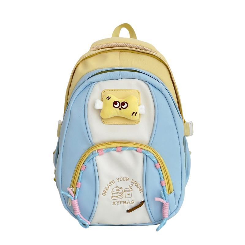 Student Schoolbag Women's Contrast Color Backpack Children's Backpack for Girls