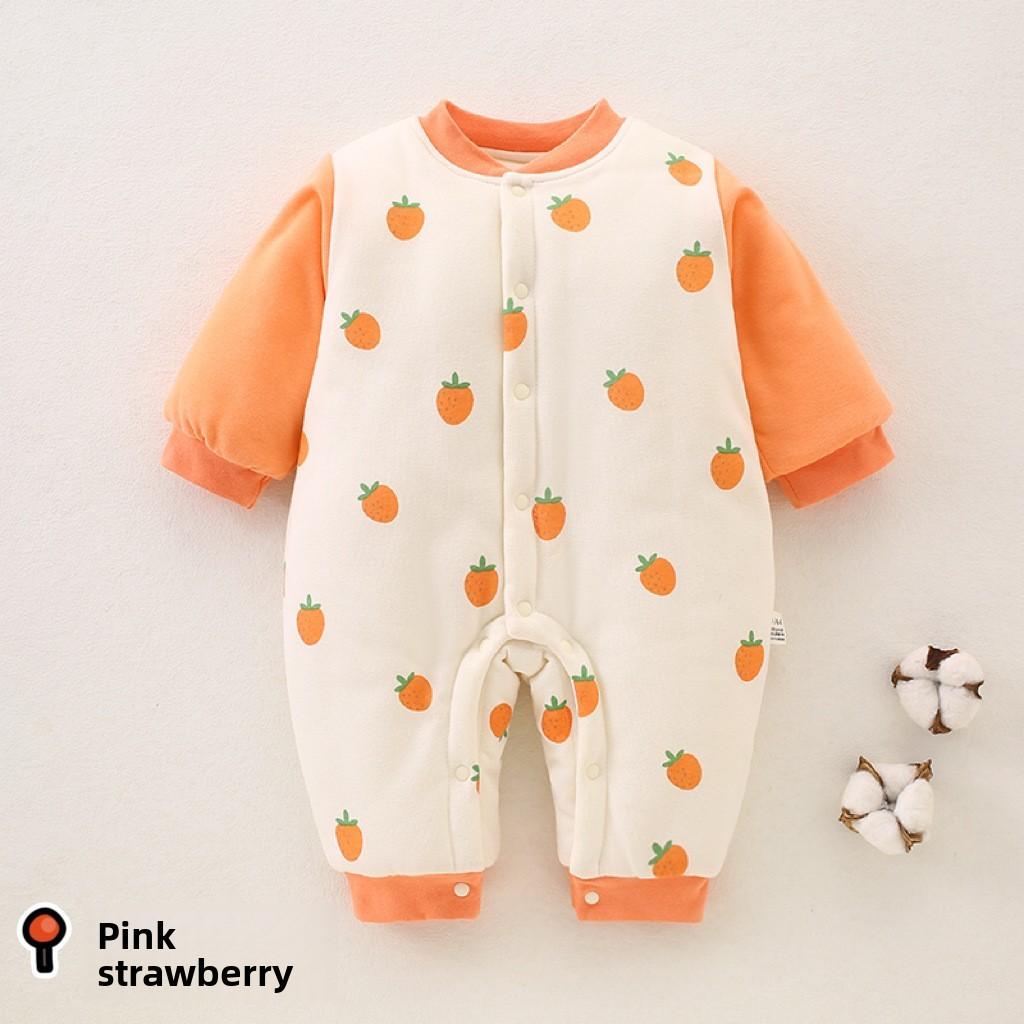 Baby Cotton Sleepsuit Winter Warmth With Snap Button Closure For Newborns