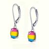 Stylish Pink, Yellow and Blue Three-color Striped Earrings, Trendy Atmosphere Earrings
