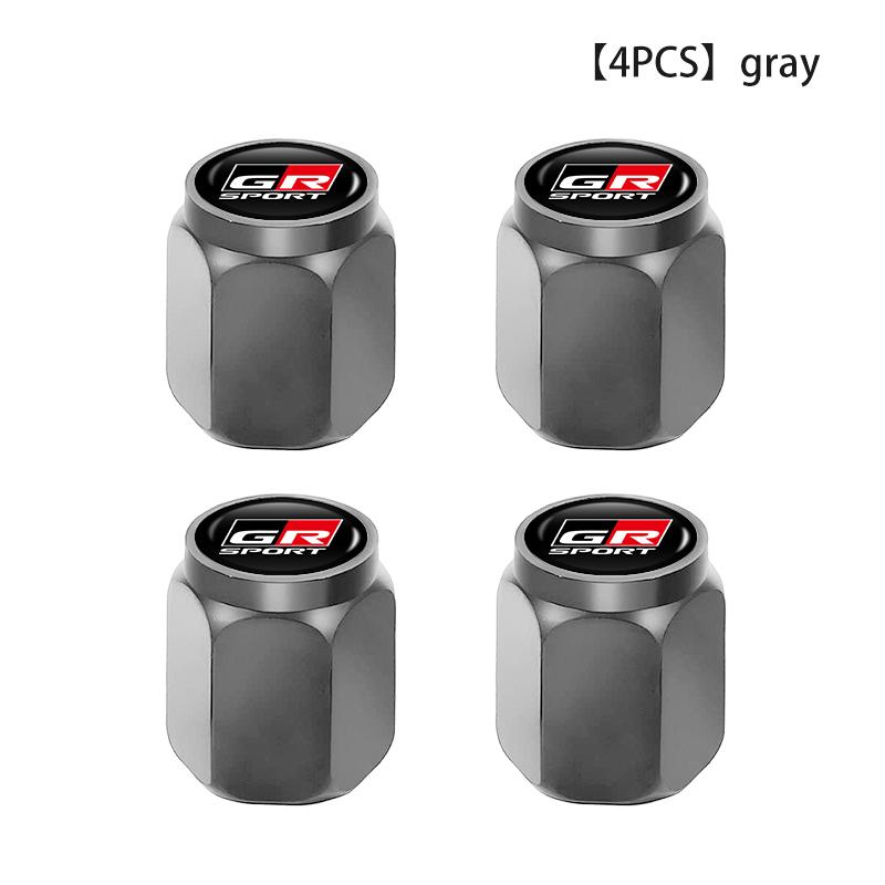 4PCS Car Logo Metal Wheel Tire Valve cover Cap Auto Styling Accessories For Toyota GRsport Yaris Corolla Rav4 CHR Auris Cruiser