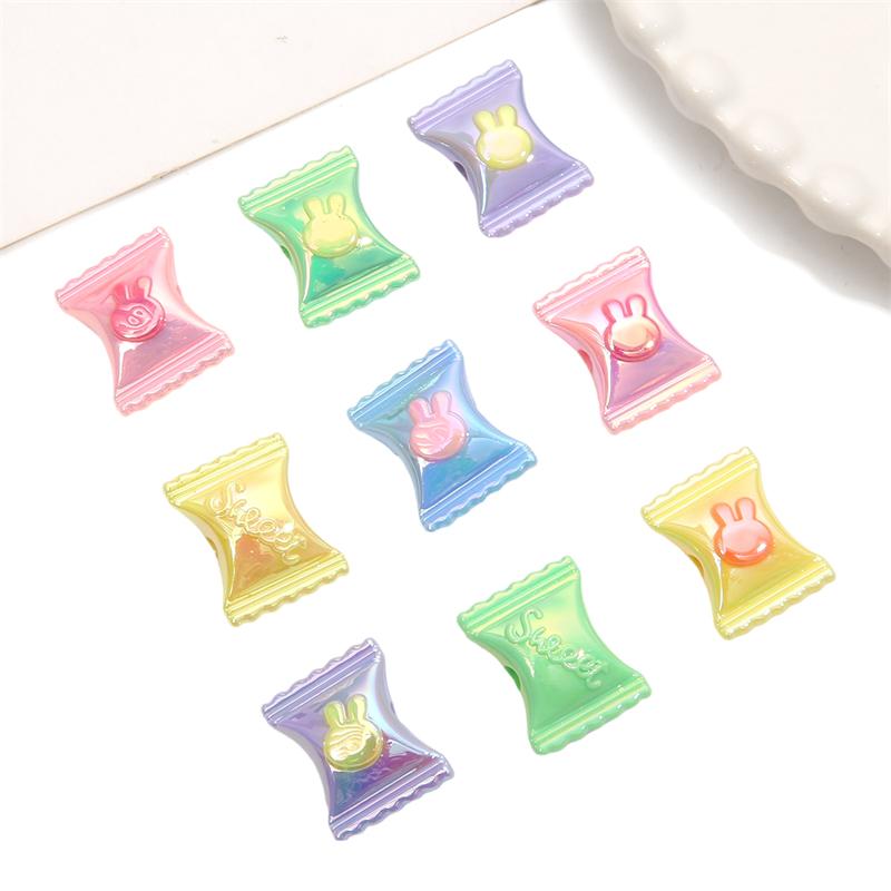 200Pcs Acrylic Coated Bunny Candy Beads for DIY Necklace Bracelet Earring Jewelry Making