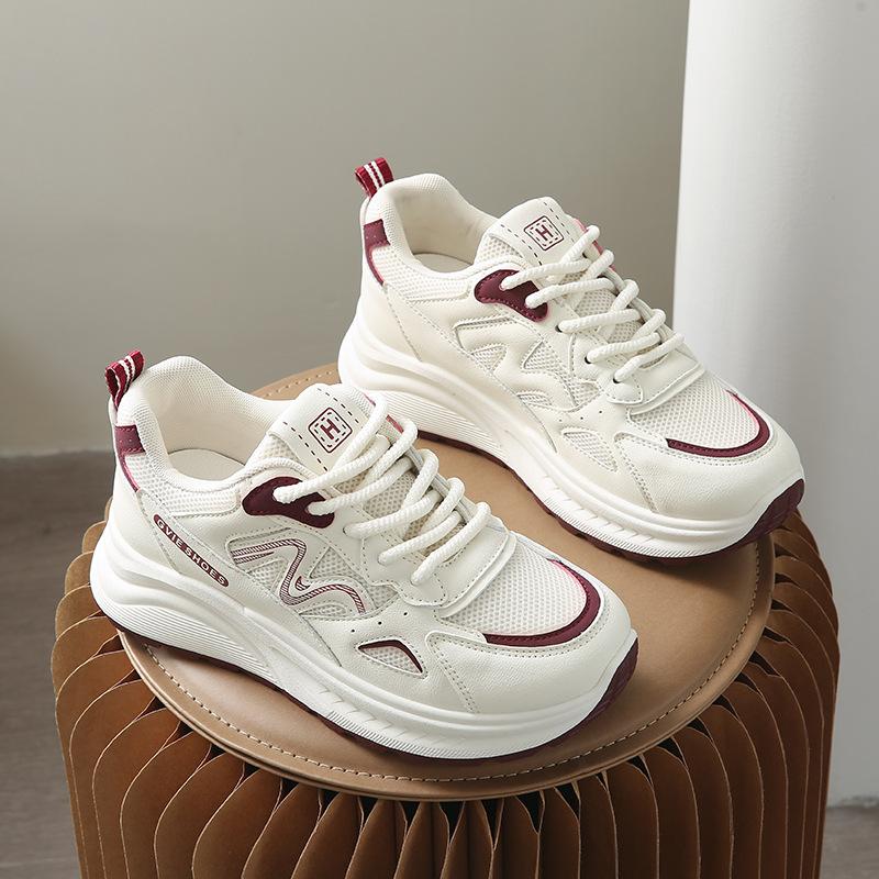 

Модные и легкие кроссовки «папины» женские 2025 весна новые универсальные на шнуровке на платформе-маффине повседневные кроссовки «Форрест Гамп» 40