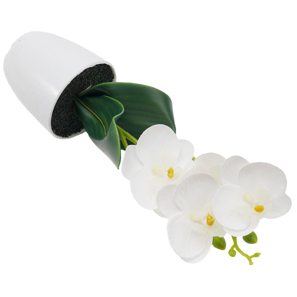 Sztuczna Orchidea Pomarańczowo-czerwona Róża Biała Biała Plus Róża