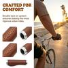 Bike Handle Grips 135/95mm Long/Short Grips Non-Slip PVC Microfiber Leather Ergonomic Hand-Sewn Casual Retro Double Lock-on Handlebar  (Dark Brown-A)
