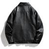 Herren Lederjacke Revers Motorradjacke Leder Herren Locker Einweg Jugend Herrenbekleidung