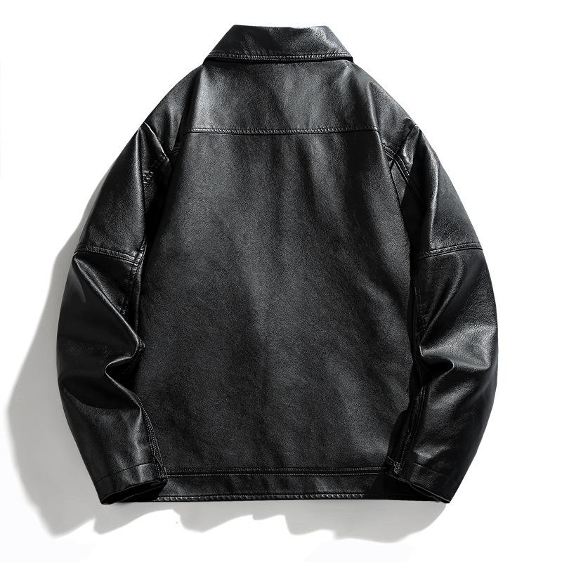 Herren Lederjacke Revers Motorradjacke Leder Herren Locker Einweg Jugend Herrenbekleidung
