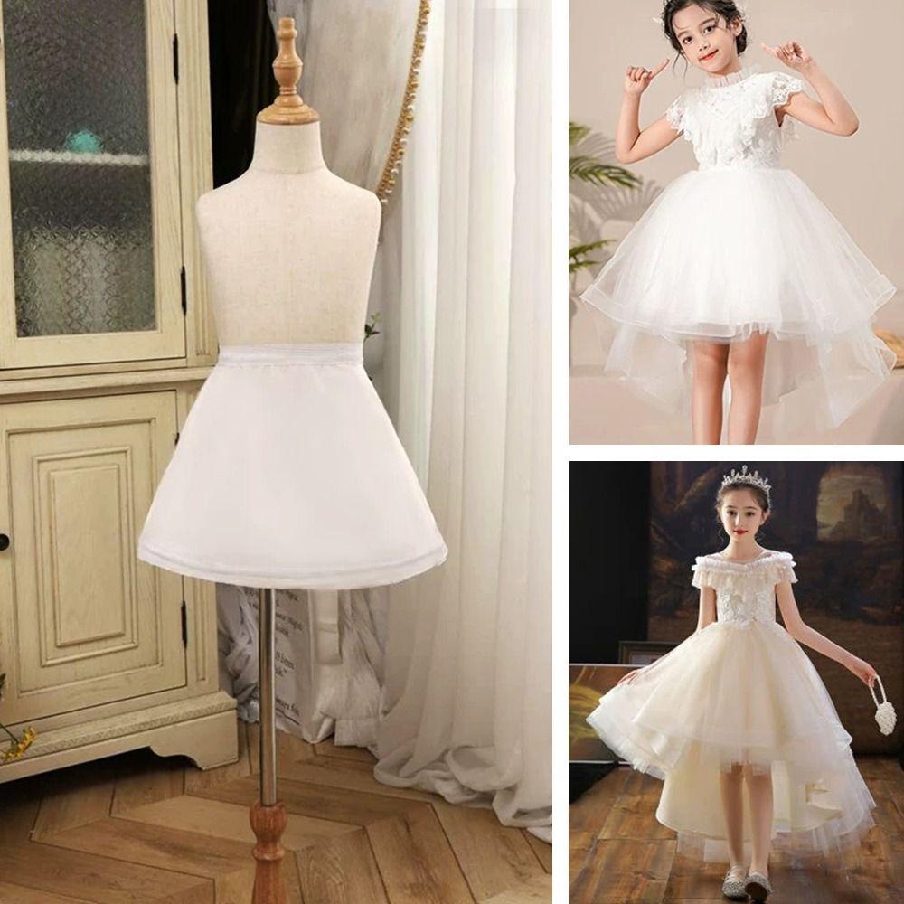 Neuer Weißer Mädchen Reifrock Krinoline 1/2/3 Reifen Kurz Unterrock Ballkleid Reifröcke Kinder
