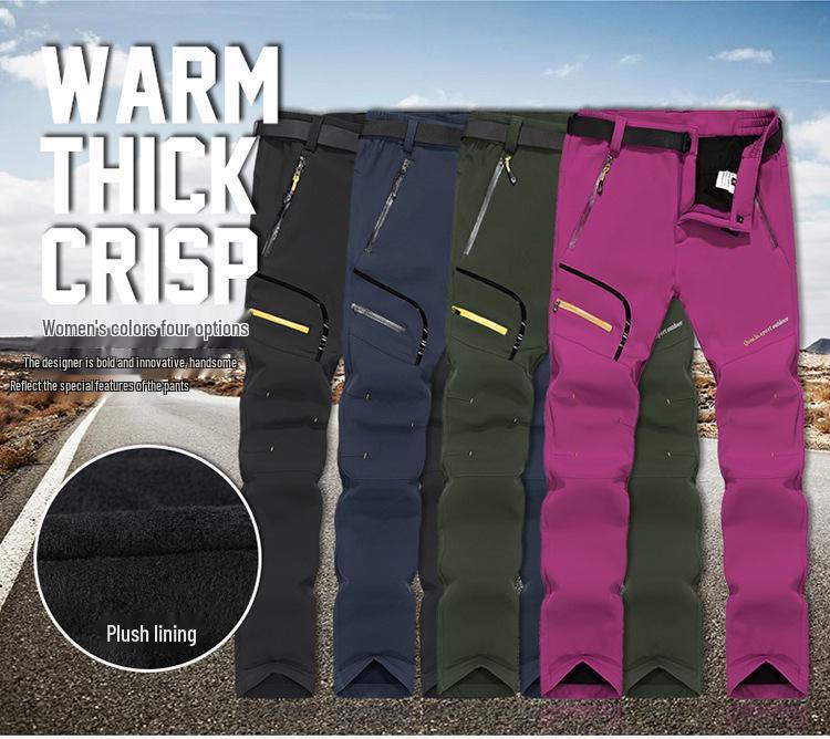 Pantalones de Esquí Softshell con Forro Polar Impermeables, Transpirables y Suaves para Hombre y Mujer - Calidez y Comodidad Otoño/Invierno