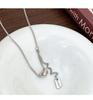 S925 Sterling Silver Korean Minimalist Lucky Tag Bean Necklace Choker