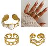 Geometric Open Rings Hand Jewelry Fashion Finger Rings Stainless Steel Texture Suitable for Fashion Enthusiasts Present