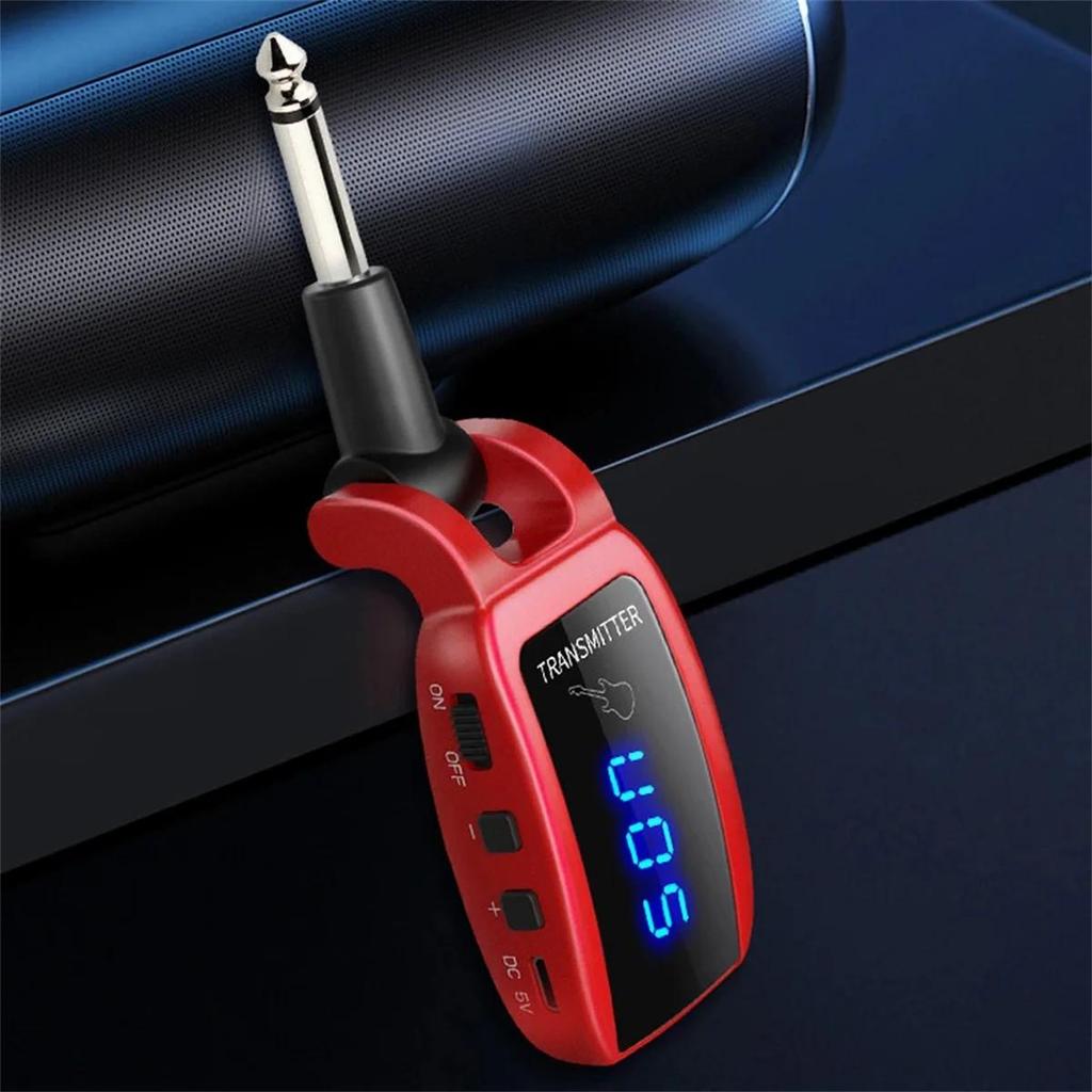 Drahtloses Gitarrensystem, UHF, wiederaufladbarer LED-Sender und -Empfänger für E-Gitarre