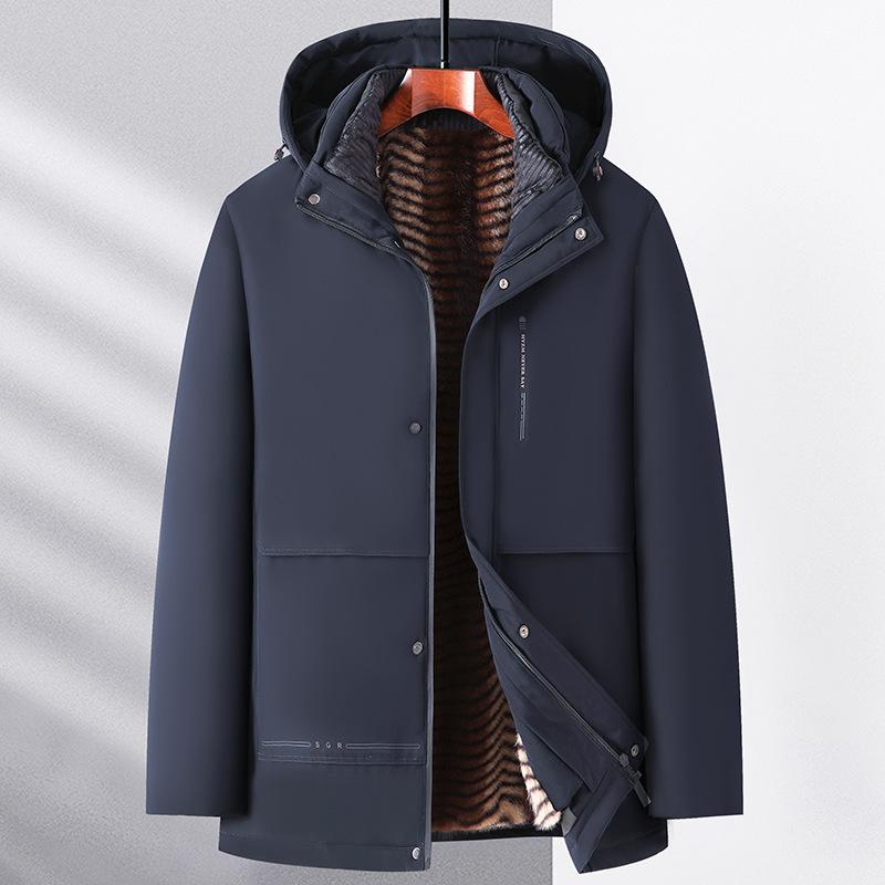 Men's Cotton-padded Clothes Can Be Removed From Mink Velvet Liner Cotton Clothes Winter Velvet To KeepOvercome One Dress and Two Wears