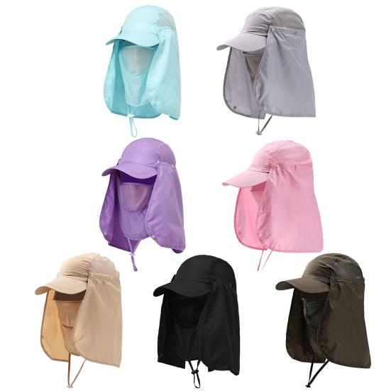 Yousheng Fishing Hat Sun Protection Wide Brim Breathable Mesh Design Sun Hat with Shawl Outdoor Activities Cycling Sunshade Hat