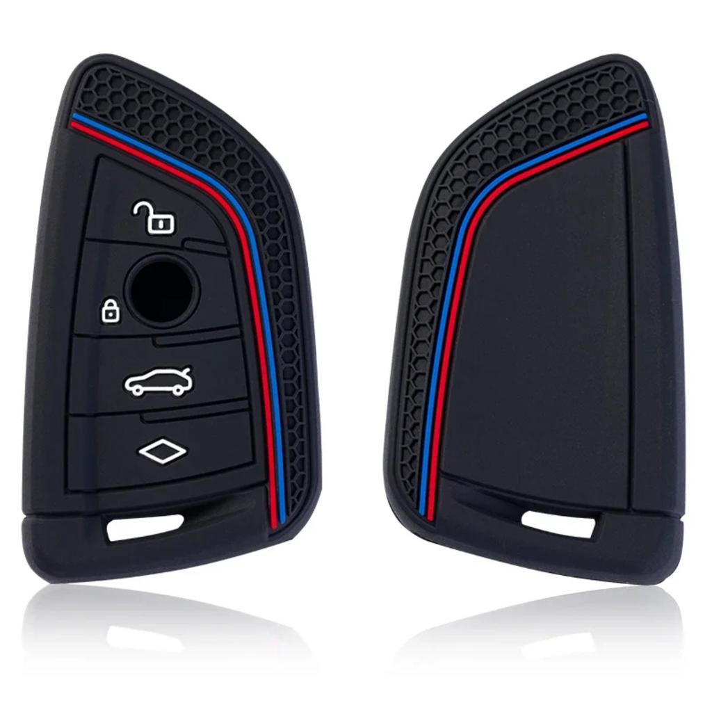 Silicone Car Remote Key Case Cover Shell For BMW X1 X3 X4 X5 X6 F15 F16 G30 3 5 7 Series G11 F48 Accessories Keychain