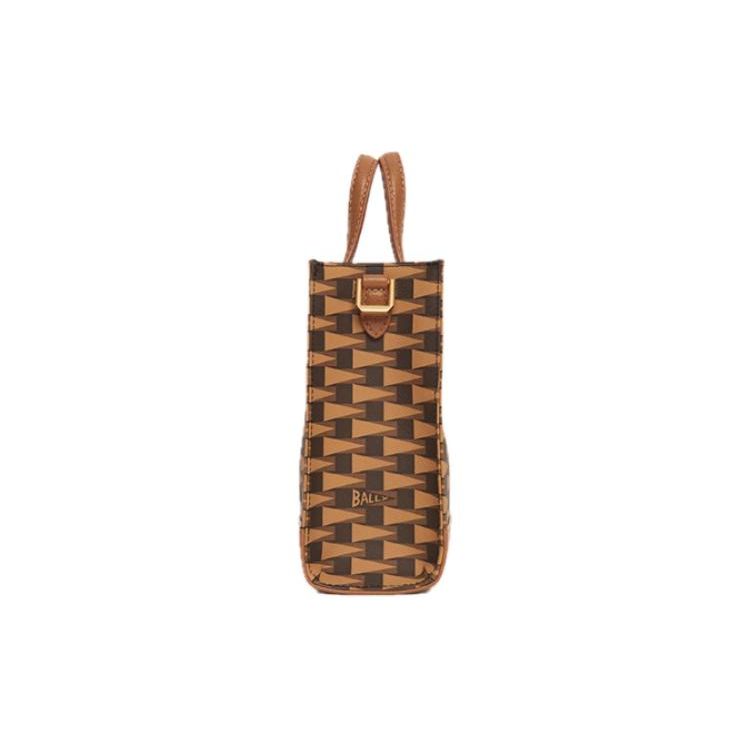 Bally Vintage Logo Leather Tote Bag Women Tote Bags Brown 6306501