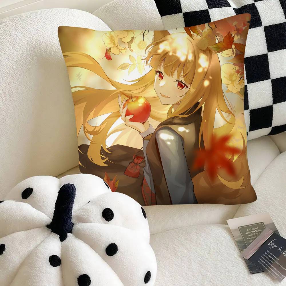 Anime Spice And Wolf Pillow Case Fashion Square Pillowcase Bedroom Sofa Room Ins Decoration Leisure