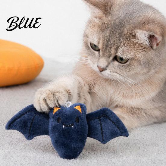 Plush Cat Toy Halloween Theme Toy Soft Ghost Bat Pumpkin Cute Holiday Pet Photography Props Stuffed Chew for Indoor Cats Boredom Relief