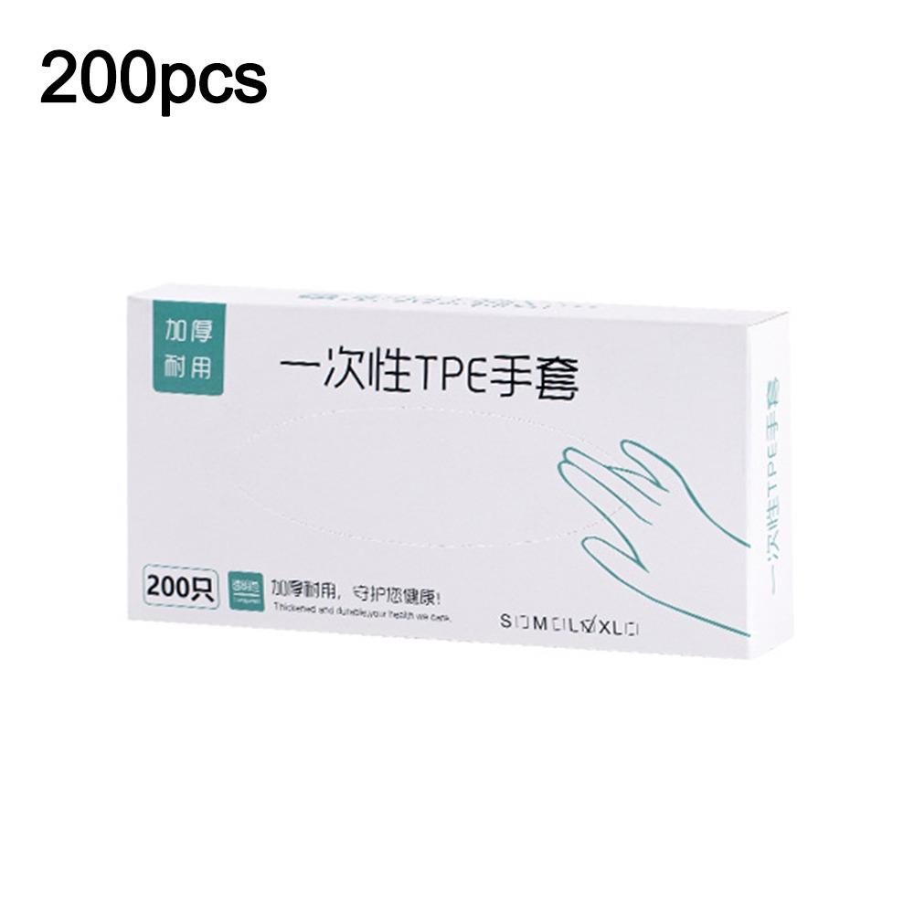 100/200Pcs New Transparent Disposable Gloves Food Grade Leak-proof Cleaning Gloves Oil-proof TPE Latex Free Gloves Household