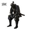 Miniature Warrior Figures 3D Printed Contemplative Figurine, Seated Edge Sitting Statue, Collectible Figurines Desktop Ornament for Home Office Shelf