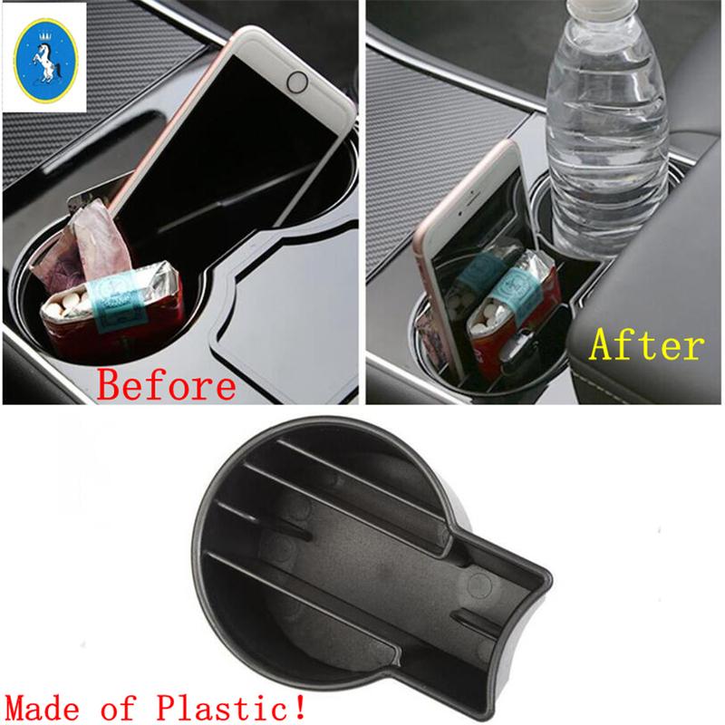 For Tesla Model 3 2018 - 2024 / Model Y  - 2024 Car Front Center Water Cup Holder Card Storage Container Box Accessories