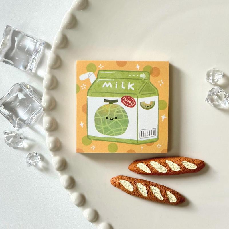 

New 3Pcs Cartoon Food Series Memo Sticker Message Paper DIY Non Sticky Message Notes Handmade Materials Scrapbook Decoration