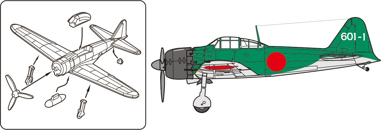 

1/350 Ship Series No. 103 Japanese Navy Carrier-Based Aircraft Set 3 (Late Wartime 2) Plastic Model