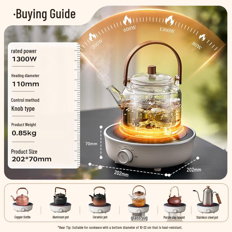 Bear Mini Electric Ceramic Tea Stove CN plug (adapter included)