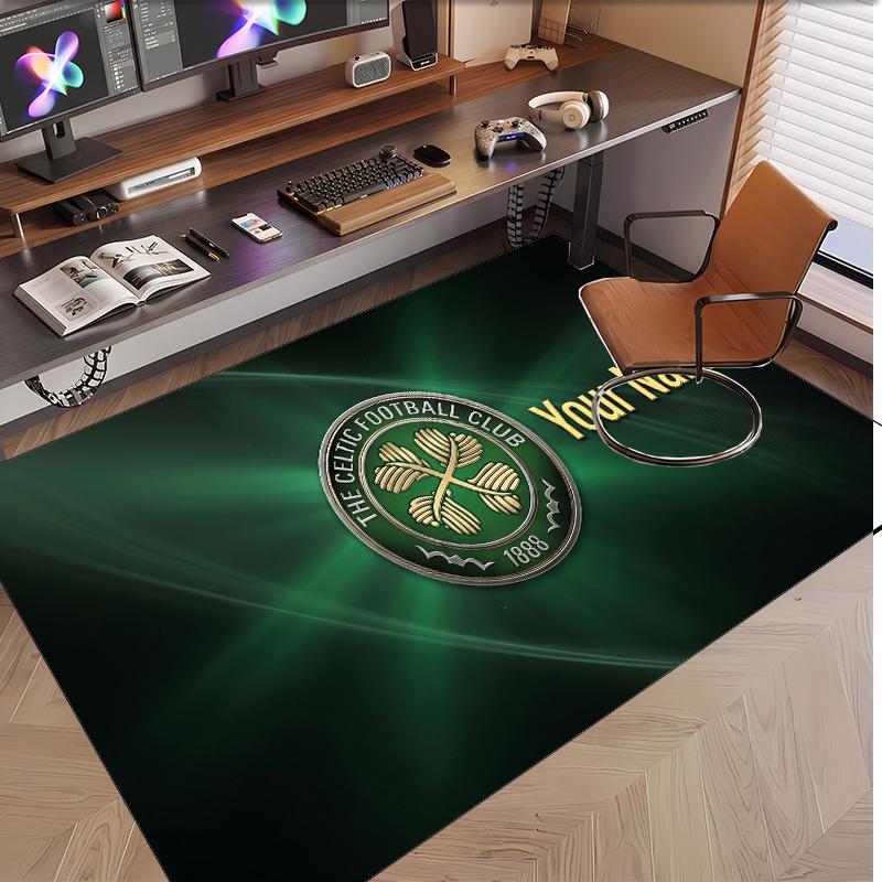 Personalized Crystal Velvet Carpet Celtic FC Pattern Non Slip Floor Rug