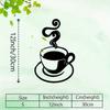 Vintage Metal Iron Coffee Cup Wall Decor Art Classic Black White Design