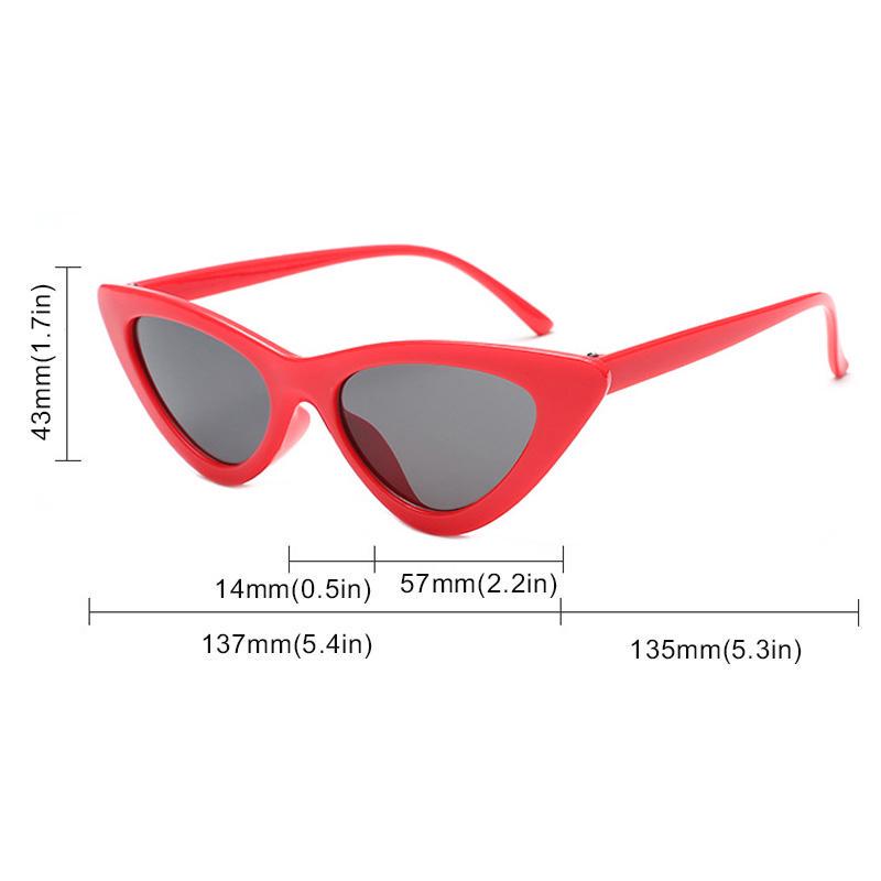 Women Vintage Cat Eye Triangle Sunglasses UV400 Retro Fashion Eyewear Glasses