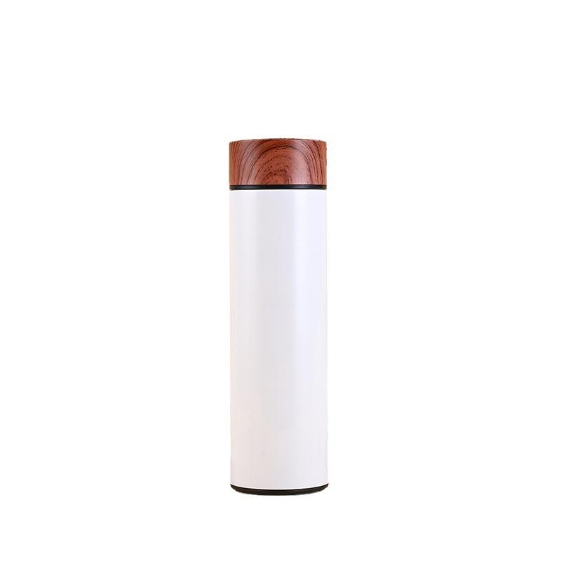 Simple Stainless Steel Vacuum Cup Wood Grain Cup Lid Car Portable Cup Portable Cup Men's Tea Cup Tea Separation