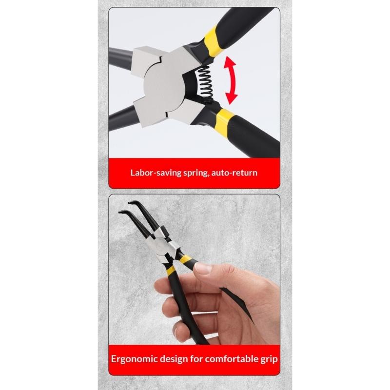 Precise Snap Rings Pliers Set AntiSlip Design Effort Saving Spring Accurate Circlip Pliers For Professional Tasks