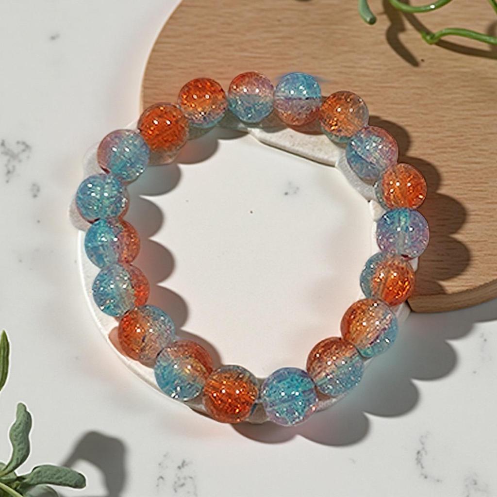 10mm Dopamine Jade Crushed Glass Bracelet: Women's Light Luxury Fidget Beaded Bracelet