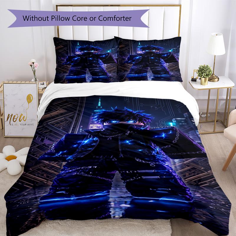 Ensemble de literie Roblox Housse de couette respirante avec taies d'oreiller Linge de lit décoratif pour chambre à coucher Décoration de maison Cadeau d'anniversaire