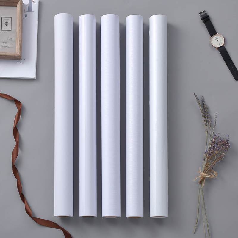 Pure White Wallpaper Self-Adhesive Waterproof Moisture-Proof Paint Kitchen Wall Stickers Cabinet Table Furniture Decoration Film