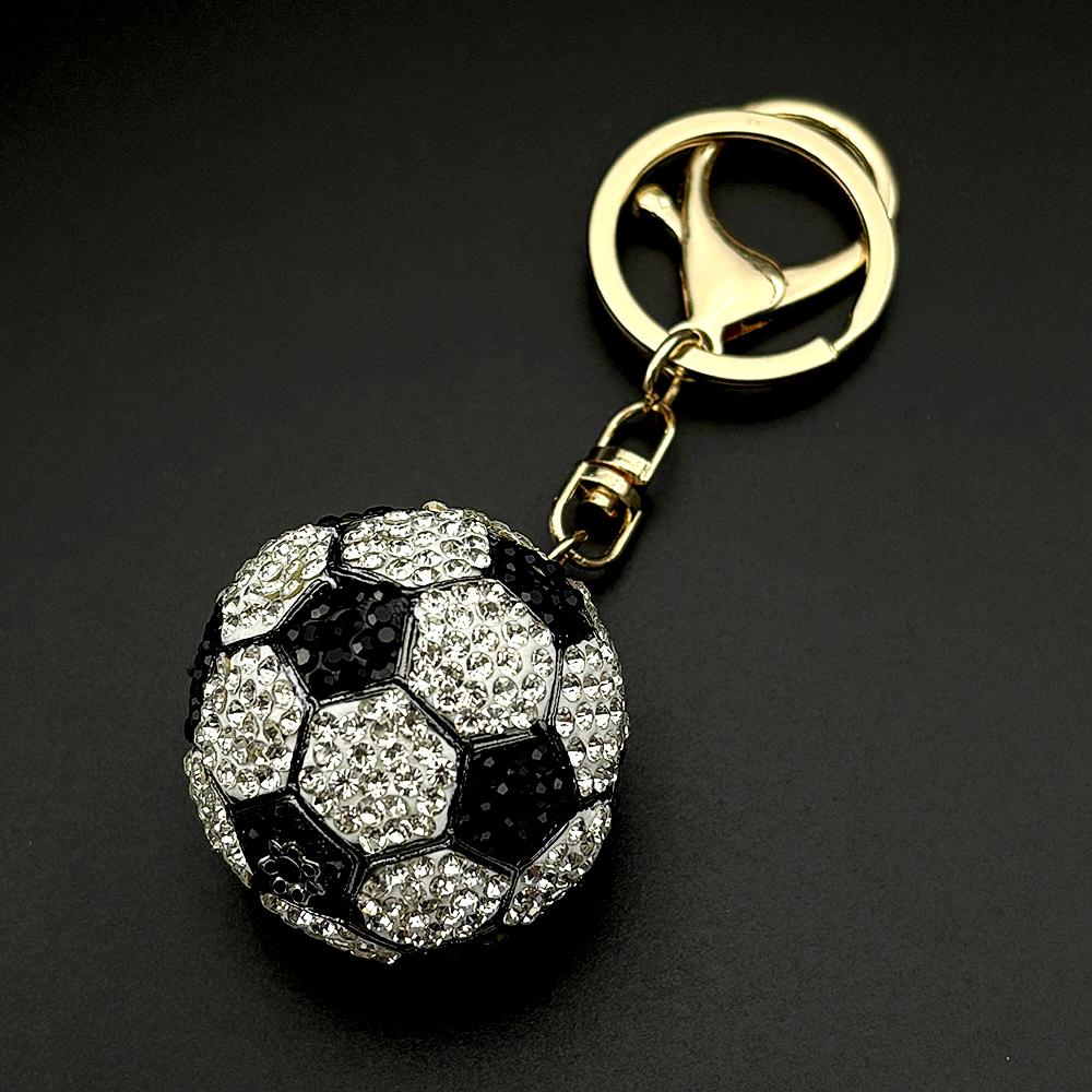 3D Soccer Keychain USA For Women Men Bling Rhinestone Canada Mexico Football Cup Keyring Souvenir Jewelry Accessory