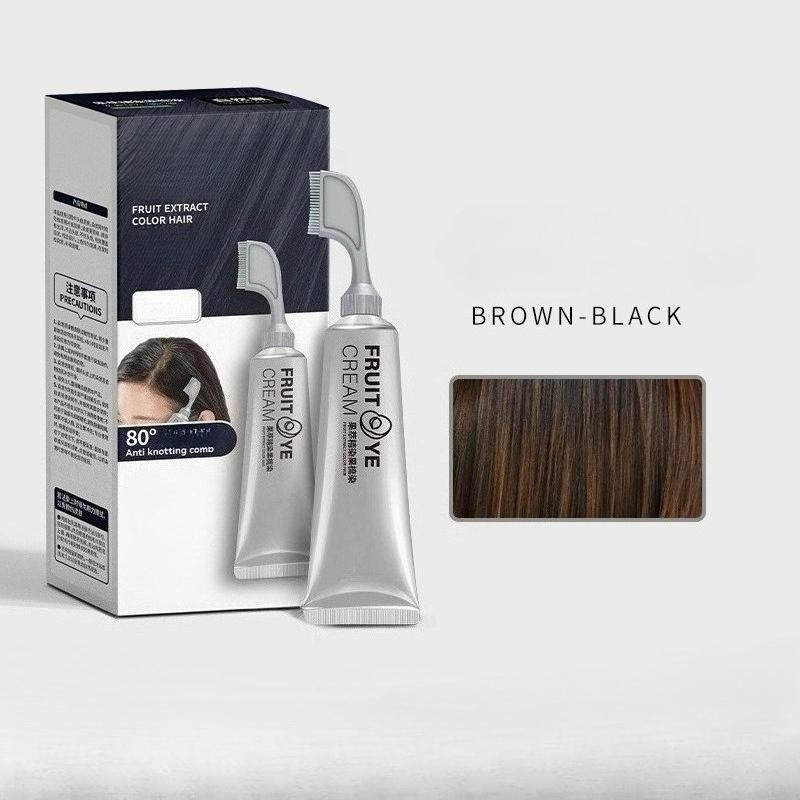 1 Pz Crema Tinta per Capelli Non Necessita di Preparazione, le Piante Possono Coprire i Capelli Bianchi, Pettine Tinta Fruttata, Tinta per Capelli Nera Monodose