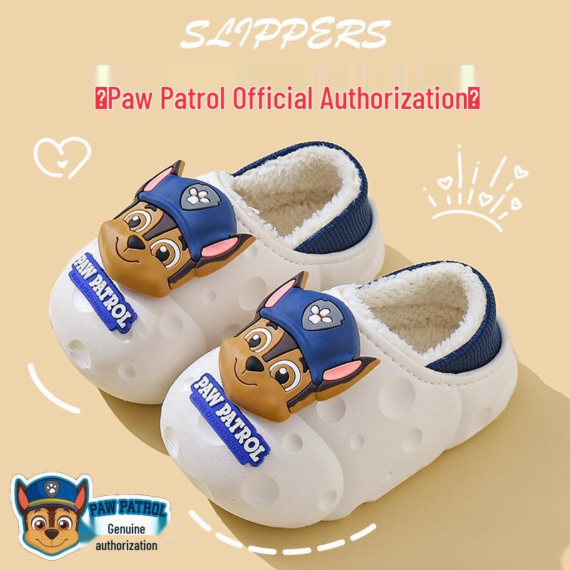 Paw Patrol Kids' Winter Waterproof Cotton Slippers: Cute, Anti-Slip, Closed-Toe Shoes for Boys & Girls
