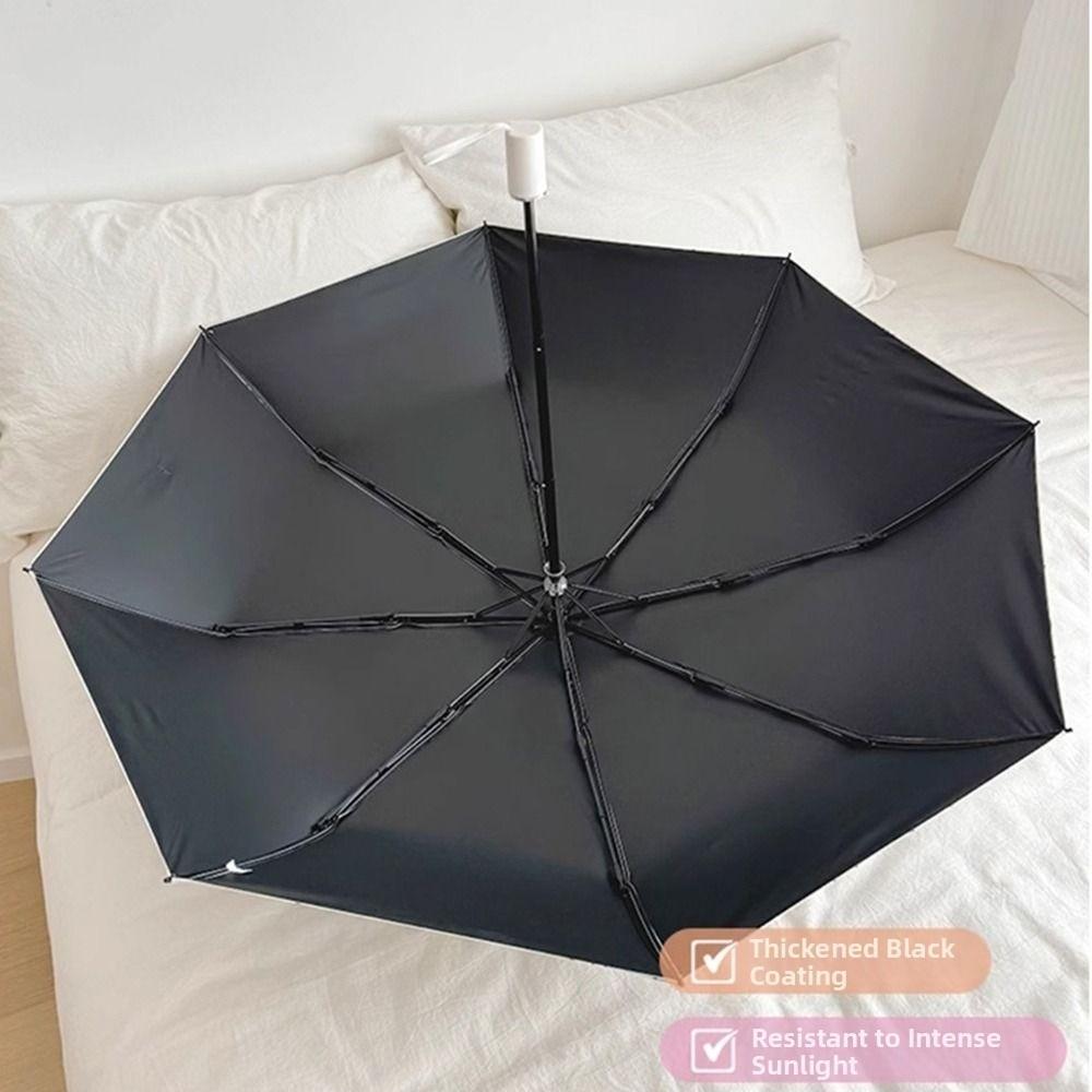 Fully Automatic/Manual Folding Rain Umbrella Curved Handle Floral Pattern Sunshade Umbrella with Storage Bag Comfortable Grip