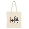 Funny Anime Cat Graphics Women Canvas Shoulder Bag Cartoon Animal and Plant Shopping Bag Kitten Lover Female Reusable Handbags