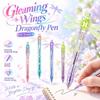 Retractable Gleaming Wings Dragonfly Pen Smooth Writing Black Ink Pens Gel Pens  Office Writing