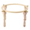 Desktop Embroidery Stand with 4 Legs Height Adjustment Wooden Frame Cross Stitch Hoop Holder for Home Use