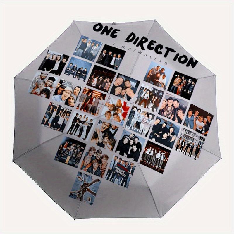 

1pc One Direction Automatic Open/Close Umbrella, Portable 3-Fold Compact Umbrella for Men & Women, Perfect Gift for Birthday124