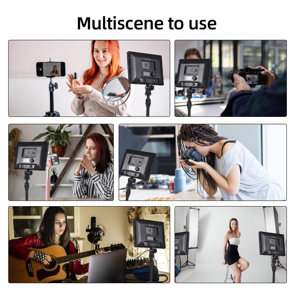 12 W Mini-Fotolampe, dimmbares LED-Licht, tragbares Vlog-Licht, 1120 LED-Perlen, Akku der NP-F-Serie