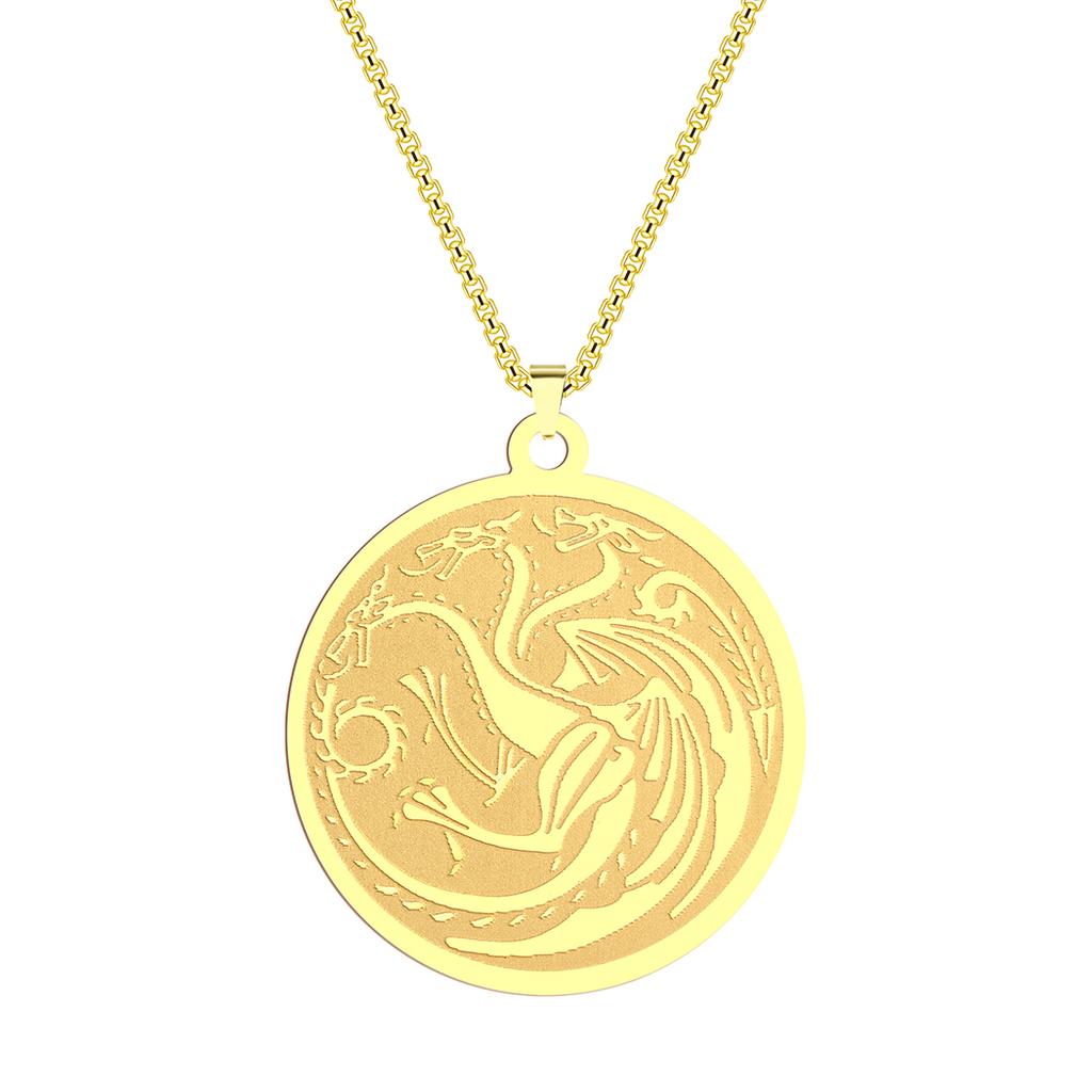 Kinitial New March Head Dragon Necklace Balerion, Meraxes and Vhagar Pendants Aegon Dragon Pendant Targaryen Dragon Necklace