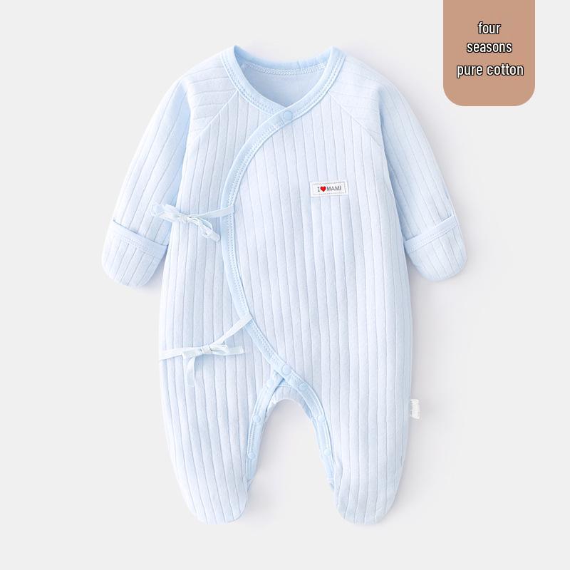 

Newborn Asymmetrical Collar Jumpsuit with Hand and Foot Covers for Spring and Autumn 52 cm