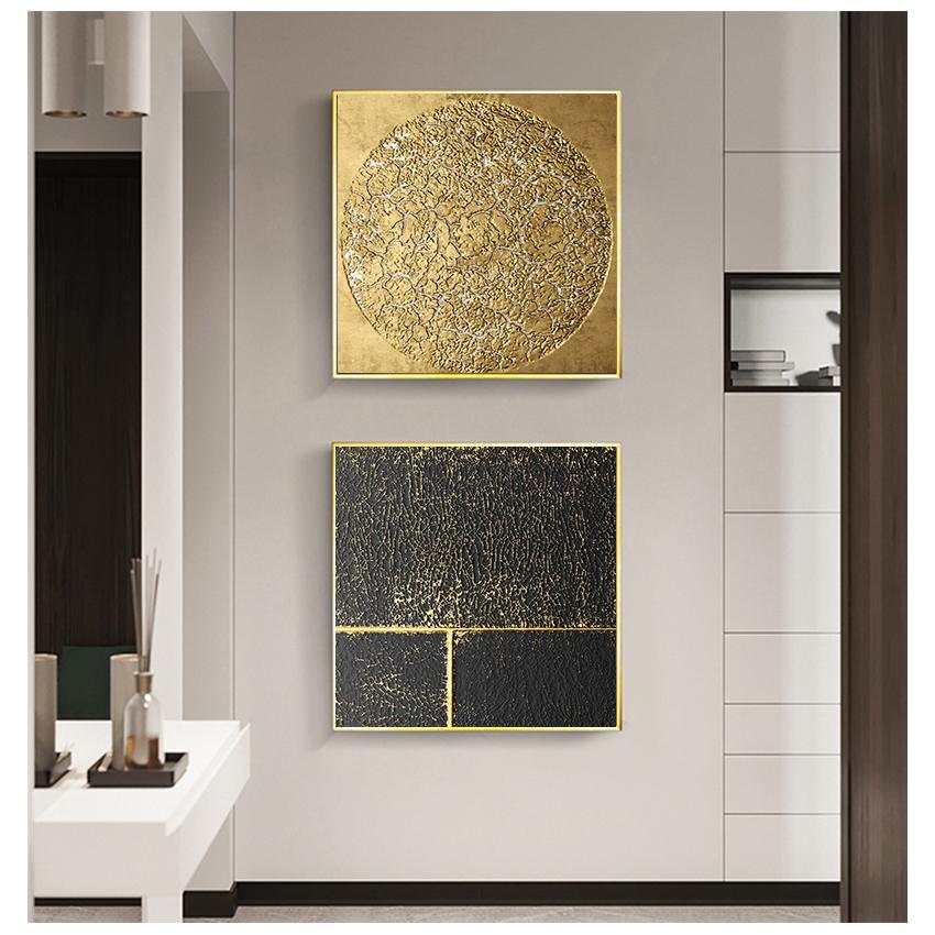 Stampa artistica su tela, decorazione per la casa nordica, quadri da parete per soggiorno, camera da letto, decorazione Laeacco Golden Art Poster Wall