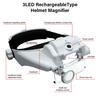 Hot Selling USB Rechargeable Glasses Loupe Watchmaker Repair Tool Glasses Magnifier LED Headband Magnifying Glass